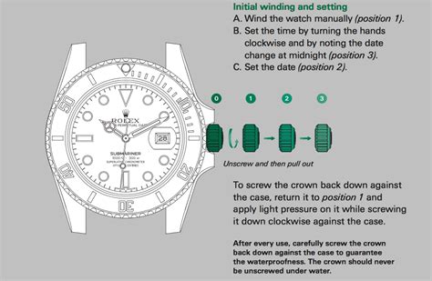 rolex watch time setting.